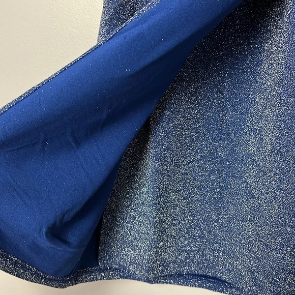 SERRA Dark Blue Shimmer Sparkly Ladies Front Knot Sleeveless Dress Size M - Picture 4 of 8